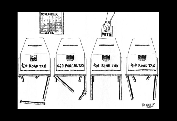 Editorial Cartoon: Road tax vote